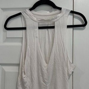 White Open Back Tank